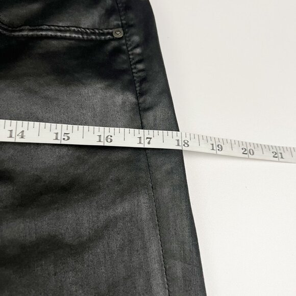 AG Adriano Goldschmied Coated Jeans 30 Black Jodi Crop High-Rise Slim Flare Crop - Picture 10 of 16